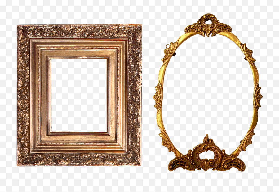 Golden Mirror Frame Transparent Background Png - Transparent Ginevra Benci Emoji,Frame Transparent Background