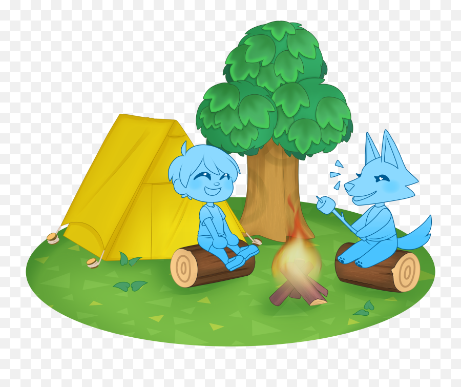 Flat Price Ych Animal Crossing Campfire 2 Slots By - Animal Crossing Campfire Art Emoji,Campfire Transparent