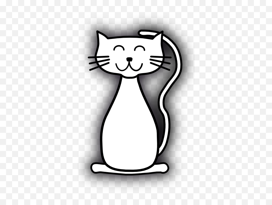 White Cat Clipart - Cartoon White Cat Clipart Emoji,Cat Clipart Black And White