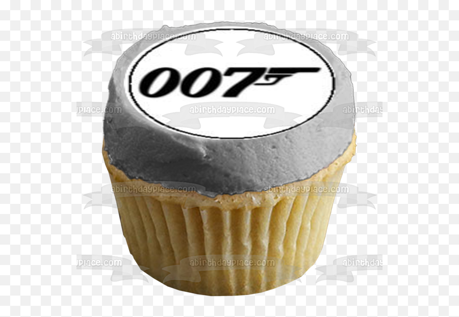 James Bond 007 Gun Logo Edible Cupcake - Birthday Cake Sean Connery Bond Emoji,Gun Logo
