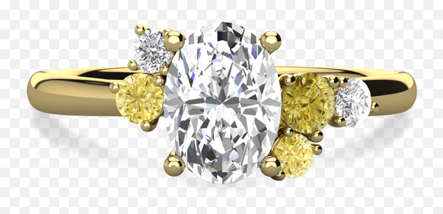 Laura Preshong Custom Yellow Diamond Cluster Engagement Ring Emoji,White Diamond Png