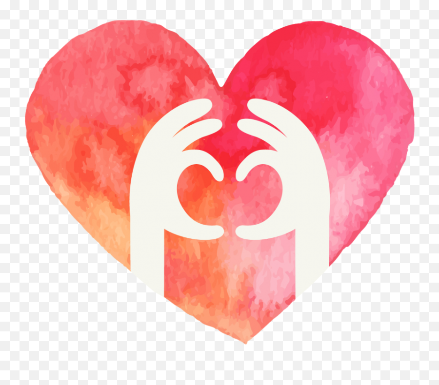 Love Shaped Hand On Watercolor Brush Painted Red Heart - Png San Valentin Imagenes Corazones Png Emoji,Red Heart Png
