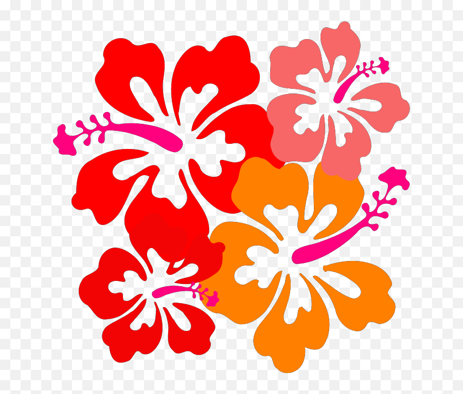 Hawaiian Clip Art Flowers Transparent - Hawaiian Hibiscus Clip Art Emoji,Hawaiian Flower Clipart