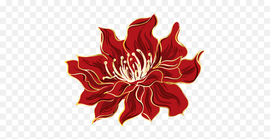 Chinese Red Flower Design - Transparent Png U0026 Svg Vector File Red Chinese Flower Emoji,Red Flower Png