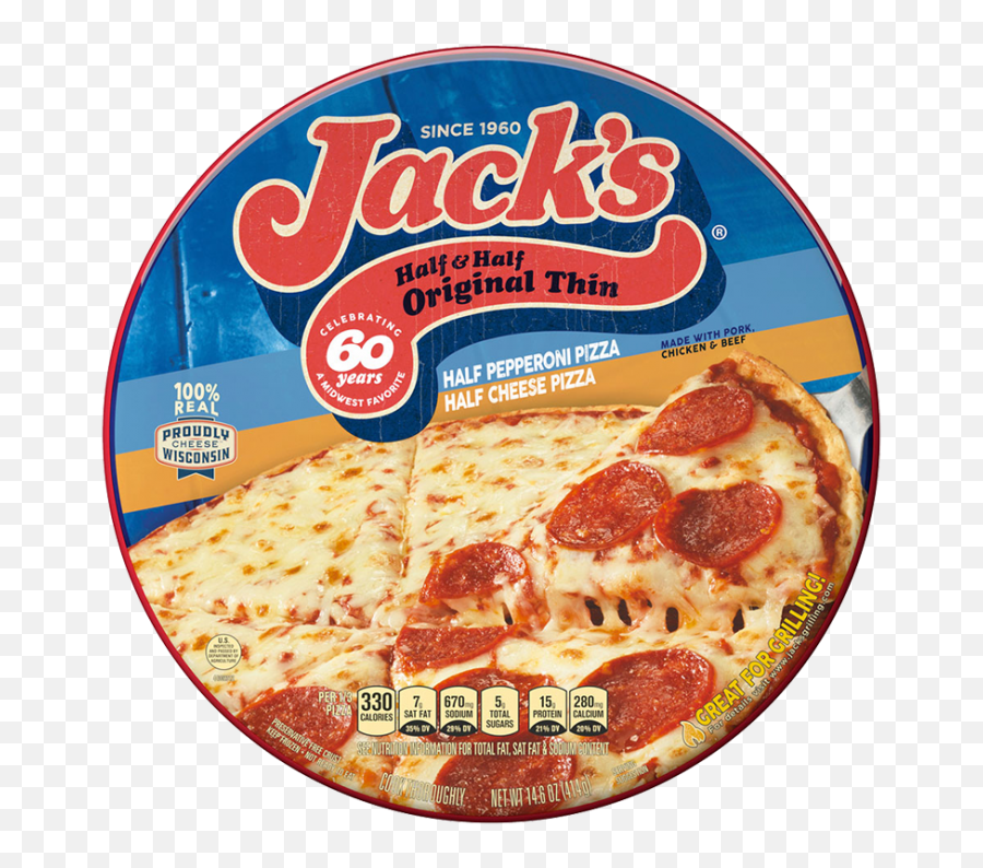 Half Pepperoni Cheese Pizza - Jacks Thin Crust Pizza Emoji,Pepperoni Png