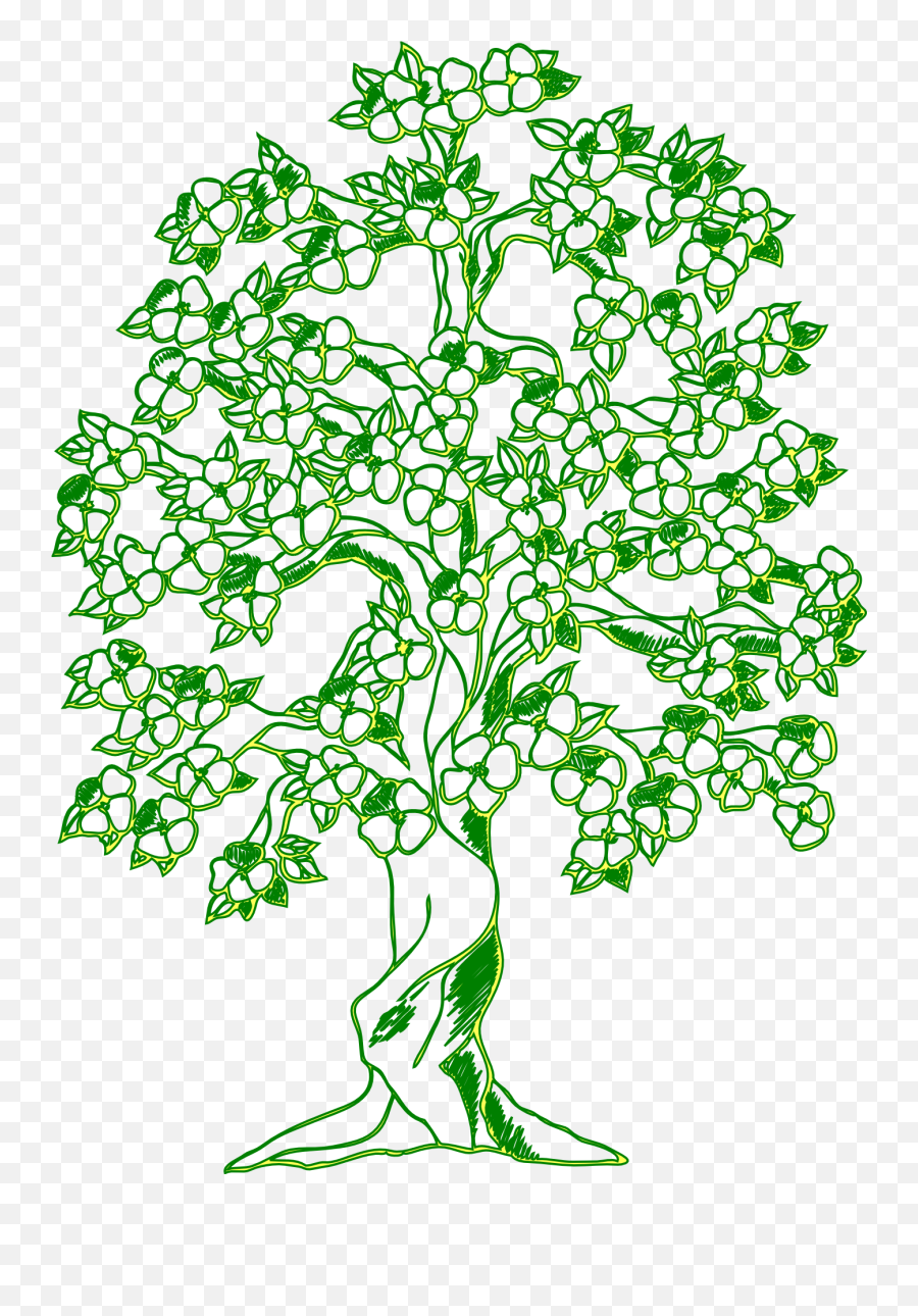 Green Tree Clipart Free Image Download - Alberi In Fiore Disegno Emoji,Tree Clipart Free