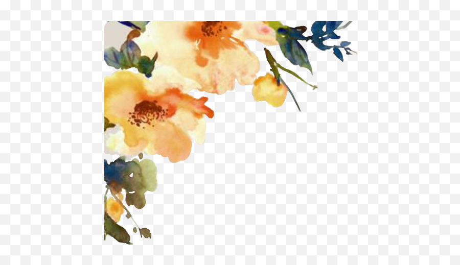Download Watercolor Flower Cornerdesign Flor Flores Fall - Autumn Fall Watercolor Flowers Emoji,Autumn Png