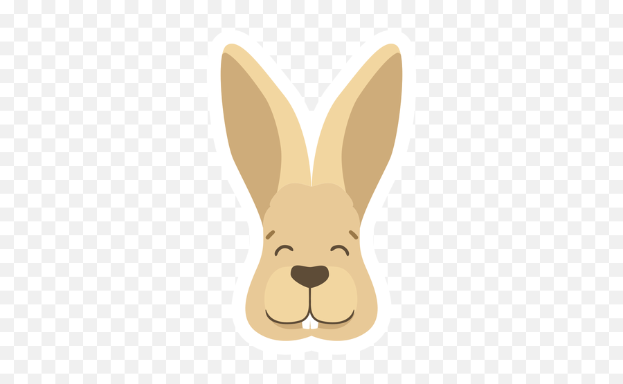 Rabbit Bunny Ear Muzzle Happy Flat Sticker - Transparent Png Happy Emoji,Bunny Transparent