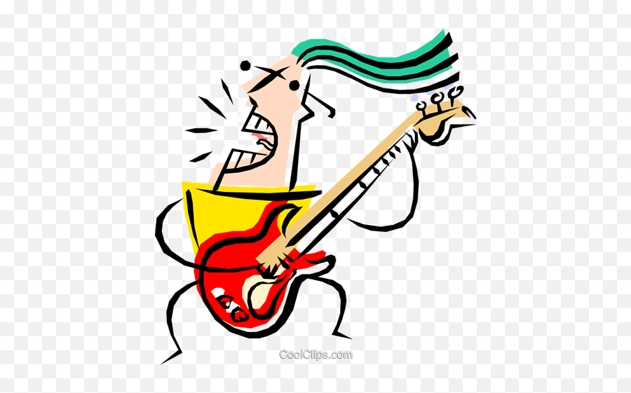 Cool Guitar Player Royalty Free Vector Clip Art Illustration Emoji,Guitar Vector Png