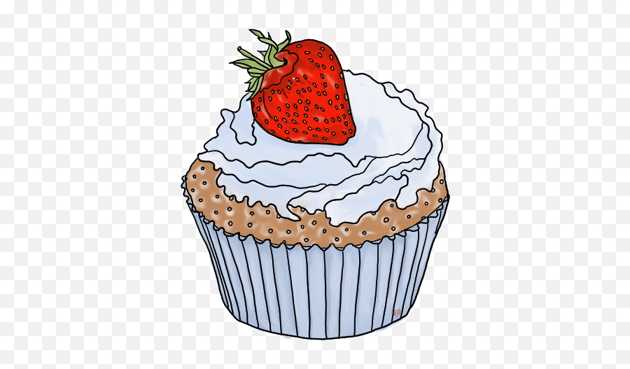 Cartoon Cupcakes Strawberry Cupcakes - Aesthetic Cupcake Cartoon Emoji,Cupcake Clipart