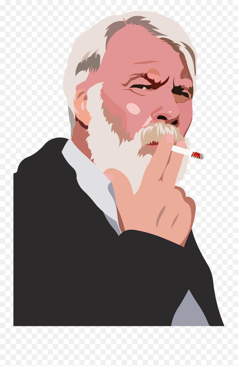 Old Man Smoking Clipart Free Download Transparent Png - Man Smoking Transparent Emoji,Cigarette Clipart