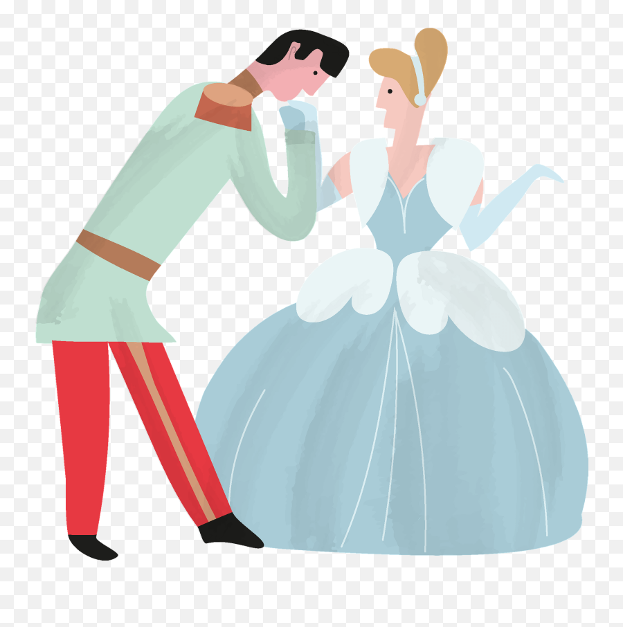Prince Kissing Cinderella Clipart Free Download Transparent - Holding Hands Emoji,Cinderella Clipart