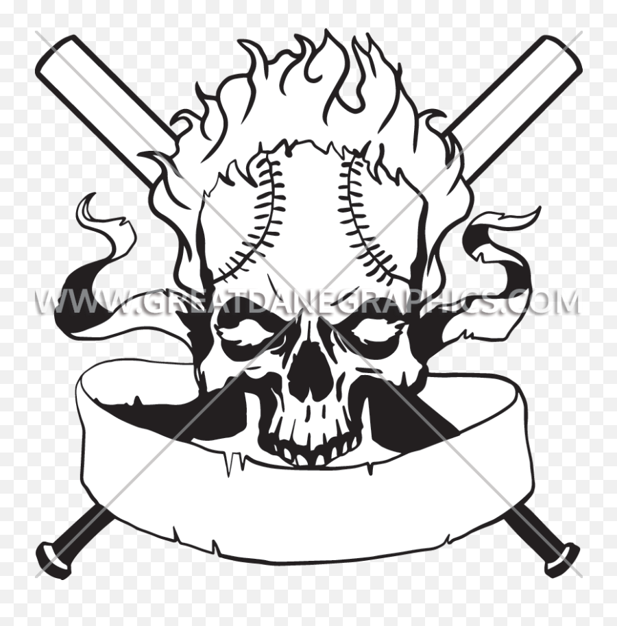 Baseball Skull Clipart Freeuse Stock - Baseball Skull And Bats Svg Emoji,Skull Clipart