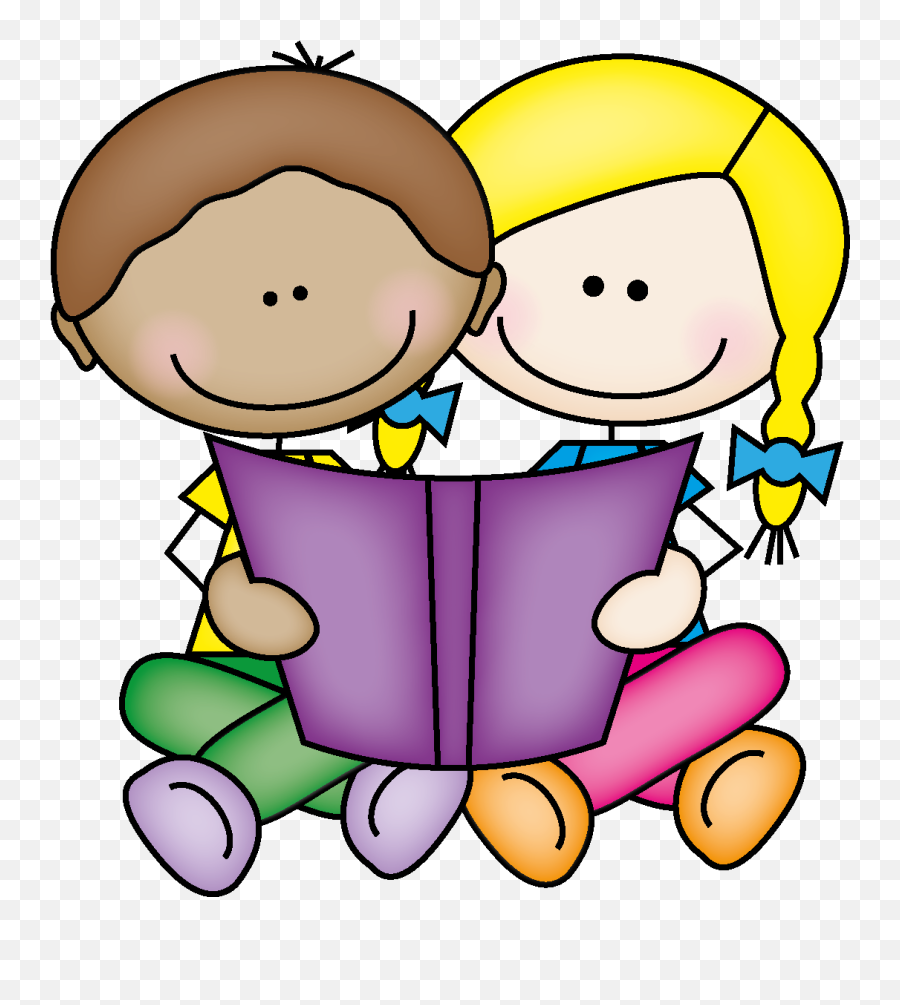 Picture Of Little Kids Reading Book - Read Free Clipart Emoji,Book Clipart