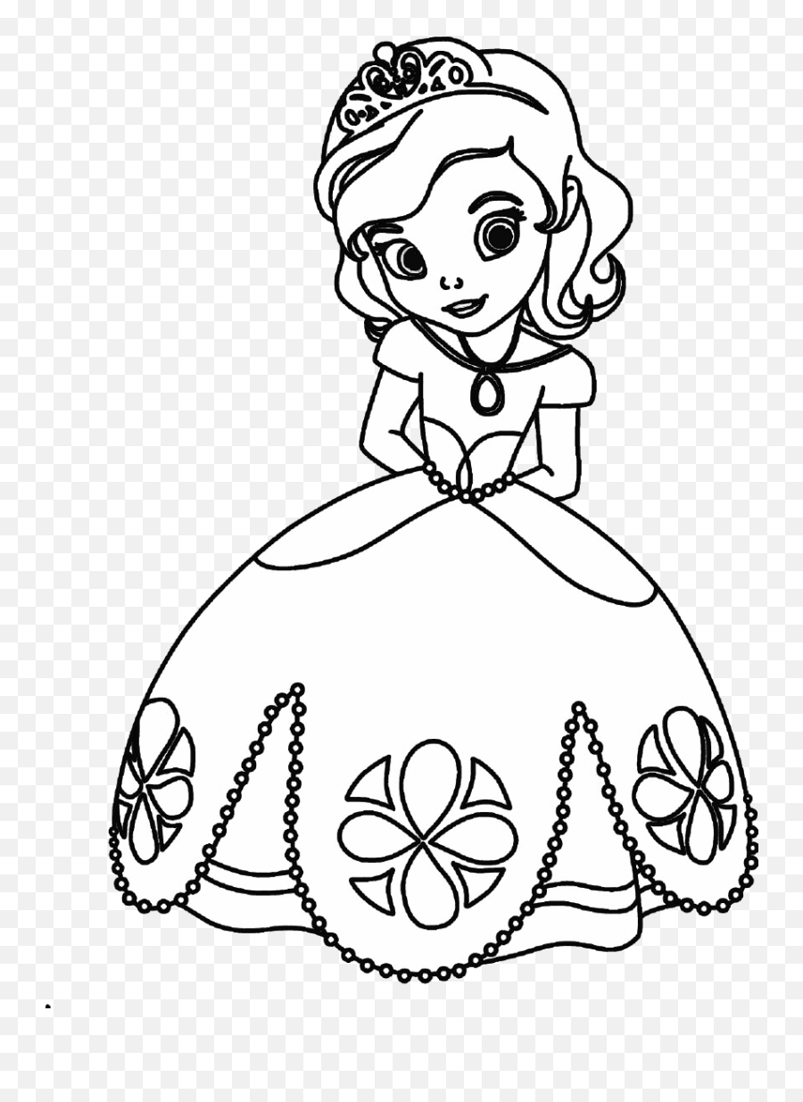 Download Disney Princess Cartoon Drawing - Full Size Png Princesse Sofia Coloriage Emoji,Drawing Png