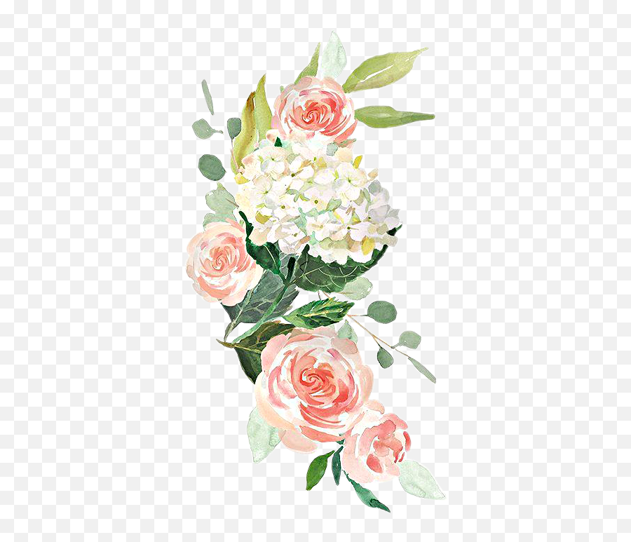 Watercolor Flowers Roses Floral Sticker By Stephanie - Watercolor Flower Hd Background Png Emoji,Watercolor Flower Png