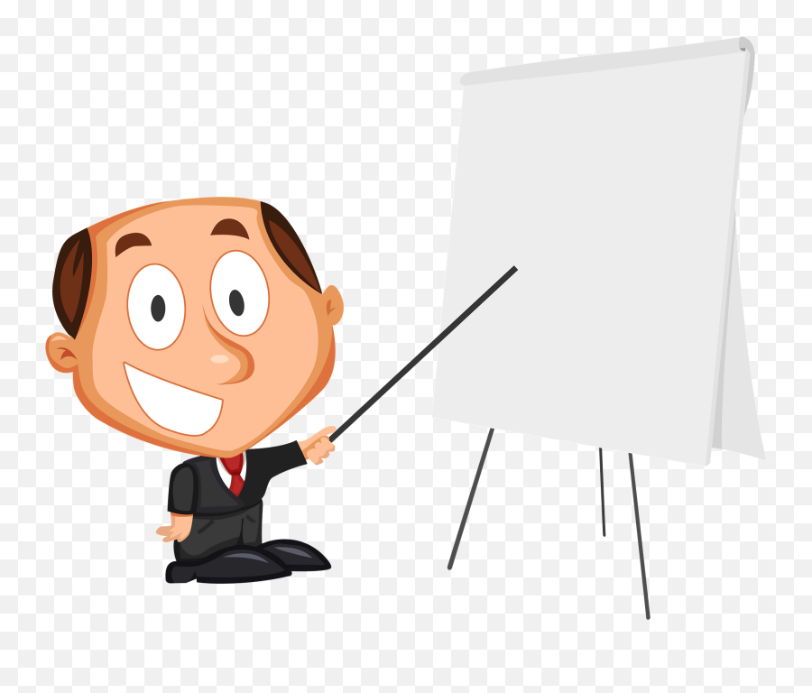 Businessman At The Presentation Clipart Free Download - Cartoon Animation For Powerpoint Presentation Emoji,Easel Clipart