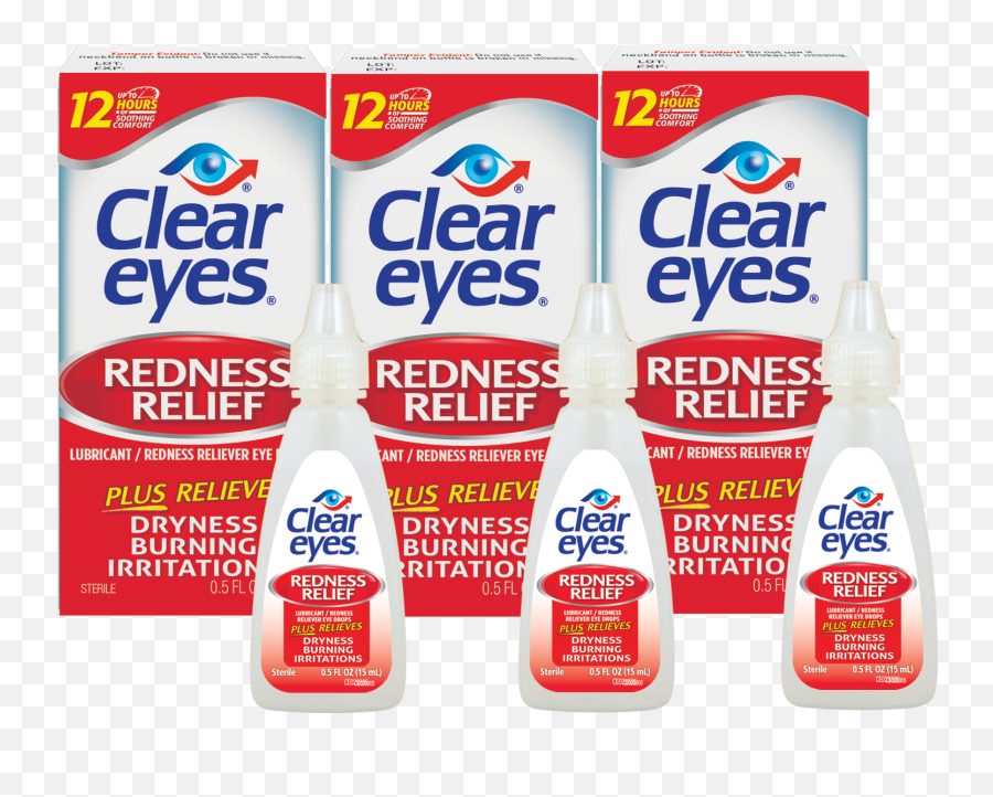 Clear Eyes Redness Relief Eye Drops 05 Fl Oz 3 Pack - Walmartcom Emoji,Red Eyes Transparent