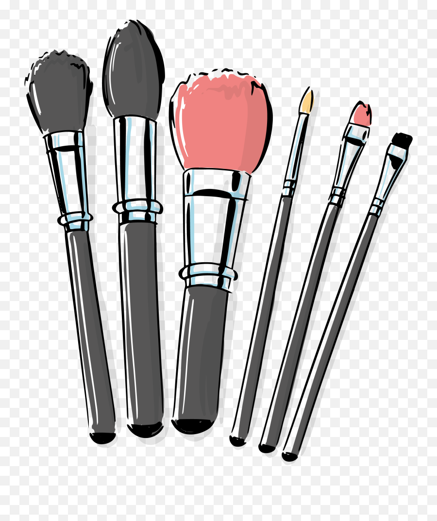 Cosmetic Vector Makeup Brush Makeup - Makeup Brush Illustration Png Emoji,Makeup Clipart
