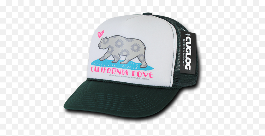Decky - Cuglog California Bear Love Foam Trucker Hat Cap For Emoji,California Bear Png