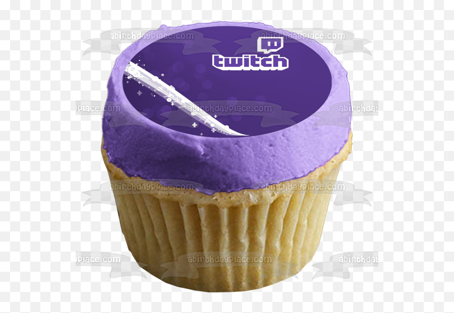 Twitch White Swoosh Logo Video Streaming Service Edible Cake Topper Image Abpid52250 Emoji,White Twitch Logo Png