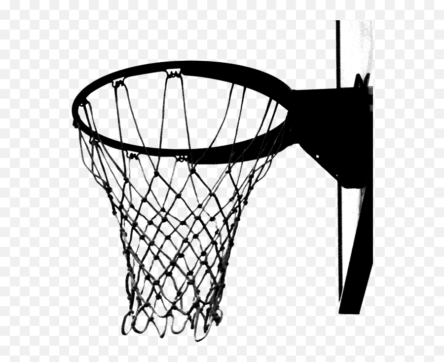 Jumping Basketball Player Hoop Clipart - Baskel Ball Net Clipart Black And White Emoji,Basketball Hoop Clipart