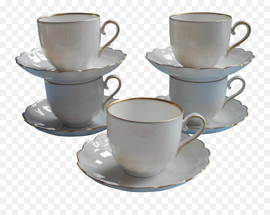 Download Golden Coffee Cup Porcelain Tableware Mug Saucer Emoji,Coffee Cup Clipart Png