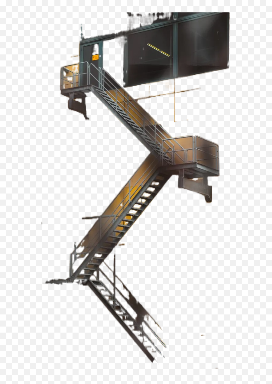 Gray Steel Ladder Beside Yellow Building Transparent Emoji,Ladder Transparent Background