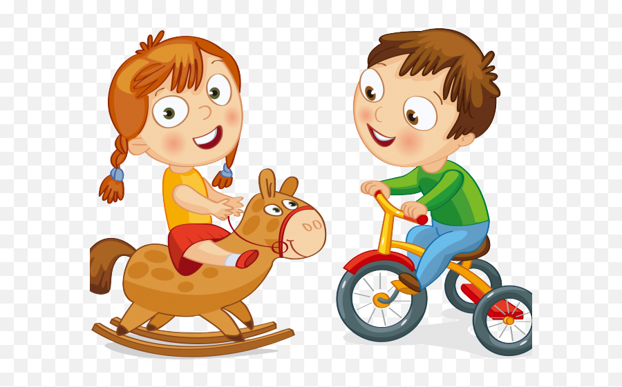 Tricycle Clipart Toddler Bike - Children Playing Cartoon Play Cartoon Png Emoji,Children Playing Clipart