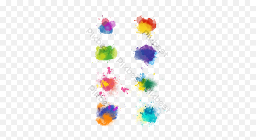 A Set Of Pink Watercolor Splash Png Images Psd Free - Stain Emoji,Watercolor Splash Png