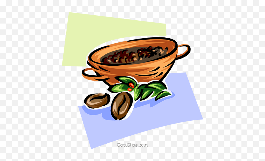 Coffee Beans In A Bowl Royalty Free Vector Clip Art - Logo Cazuela Png Emoji,Coffee Beans Clipart