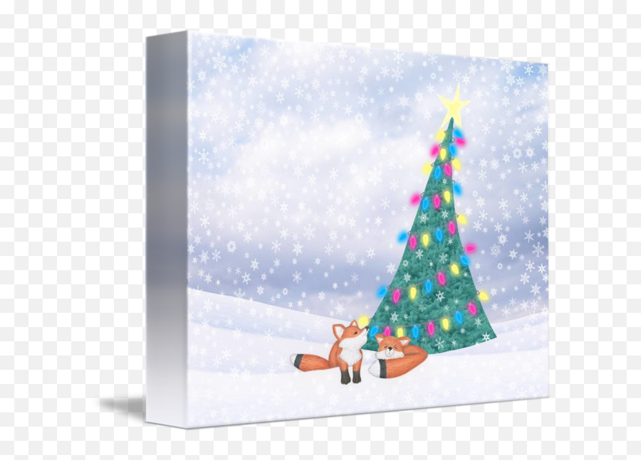 Christmas Foxes By Sarah Knight Emoji,Christmas Tree Star Png