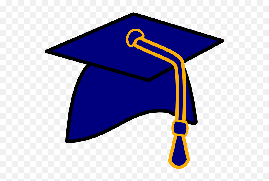 Graduation Hat Free Clip Art Of A - Graduation Cap Clipart Blue Emoji,Grad Cap Clipart