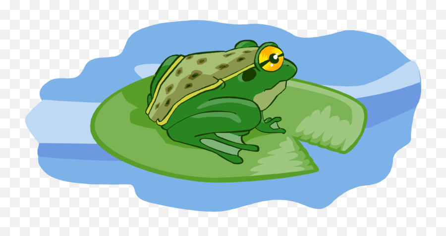 Amphibian Toad Sits On Leaf - Vector Image Emoji,Bullfrog Clipart