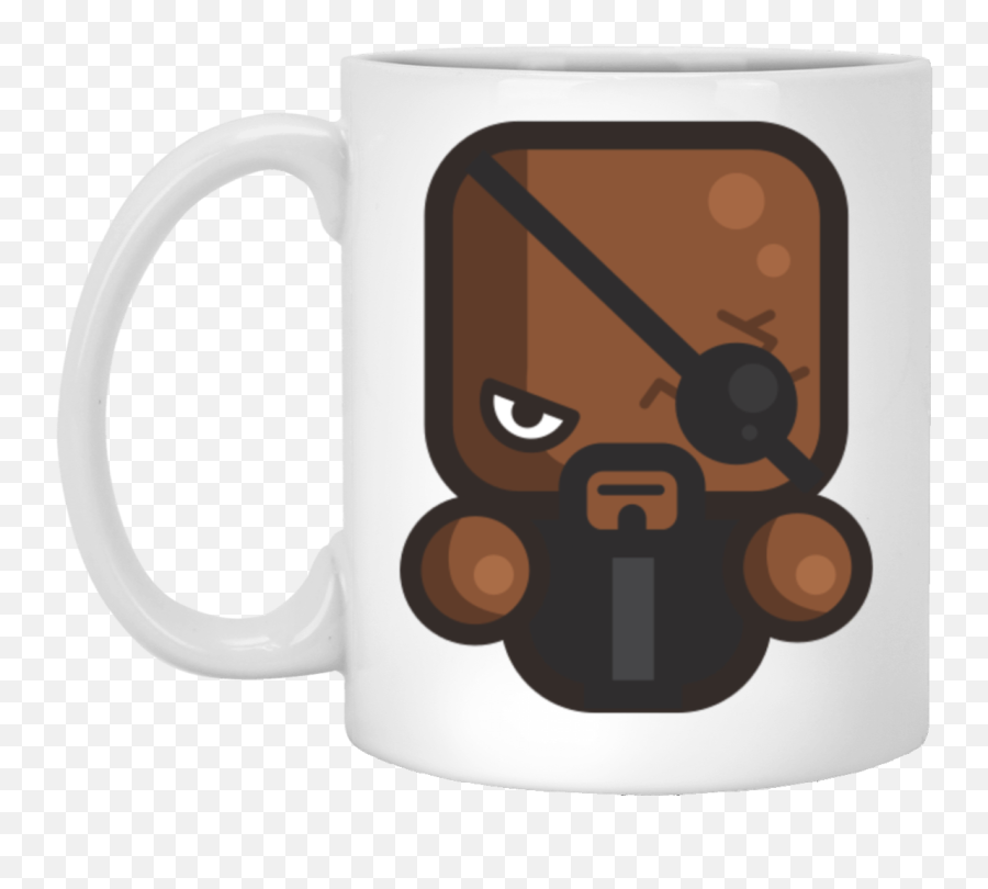 Download Nick Fury White Mug - Mug Full Size Png Image Emoji,White Mug Png
