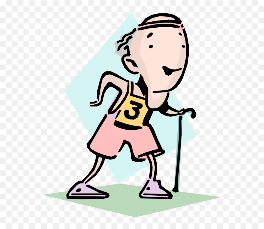 Vector Illustration Of Race Swiftly Emoji,Old Man Clipart