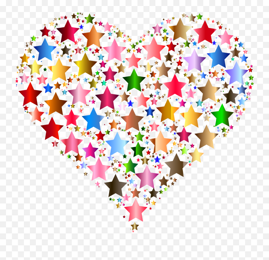 Colorful Heart Stars 7 By Gdj Star Clipart Colorful Heart - Star Heart Clip Art Emoji,Sprinkles Clipart
