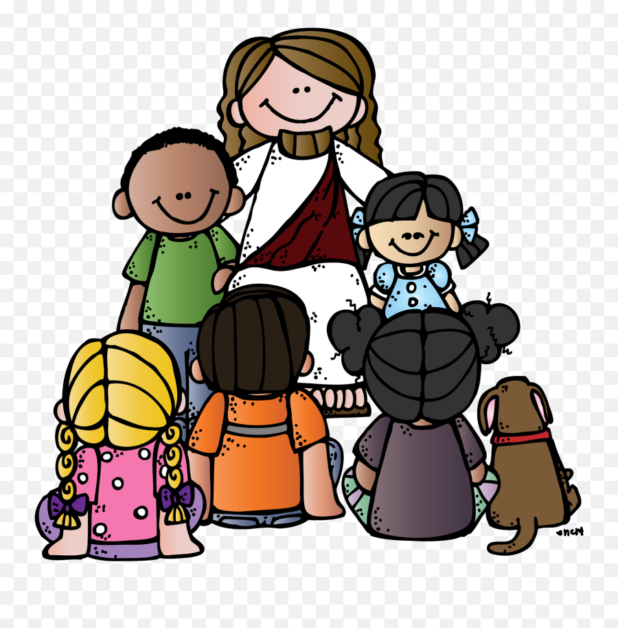 Jesus With The Children Clipart - Jesus Melonheadz Emoji,Children Clipart
