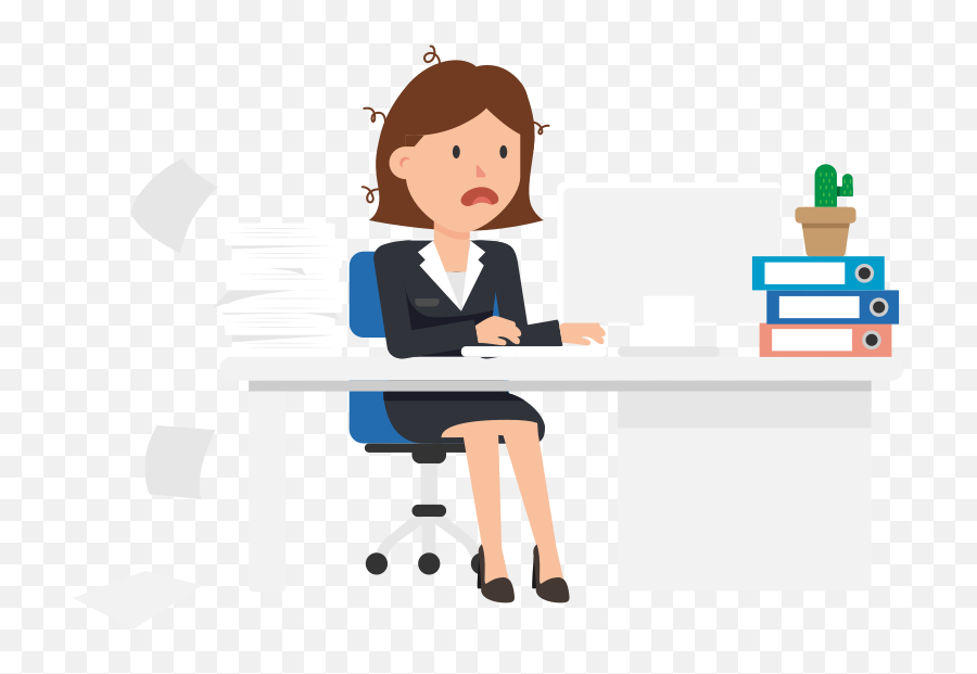Corporate Woman Being Stressed At - Work Png Woman Office Emoji,Work Png