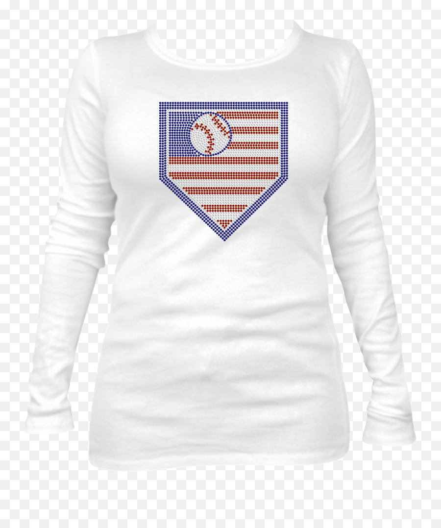 Trw Mega Baseball Flag Home Plate Rhinestone Design - Long Sleeve Emoji,Home Plate Logo