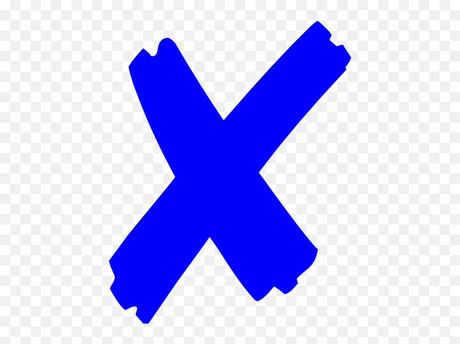X Mark Blue Clip Art At Clker - X Sign Png Blue Emoji,X Clipart