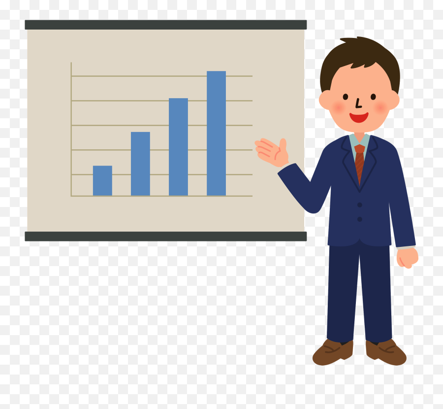 Businessman Is Giving A Presentation Emoji,Presentation Clipart