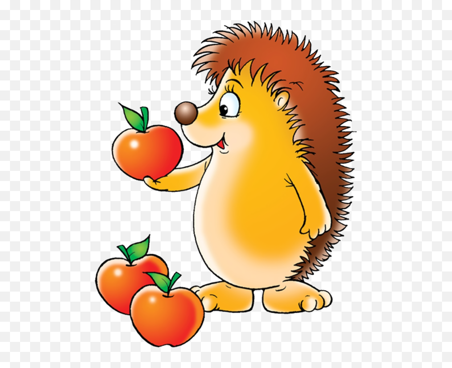 Clipart Hedgehog With Apple Emoji,Hedgehog Clipart