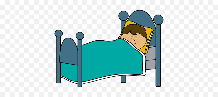 Sleeping In A Bed Clipart - Boy Sleeping Clipart Emoji,Bed Clipart