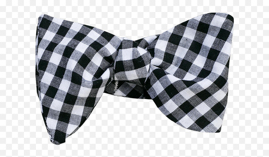 Black Gingham Bow Tie - Gingham Bow Tie Png Full Size Png Solid Emoji,Bow Tie Png