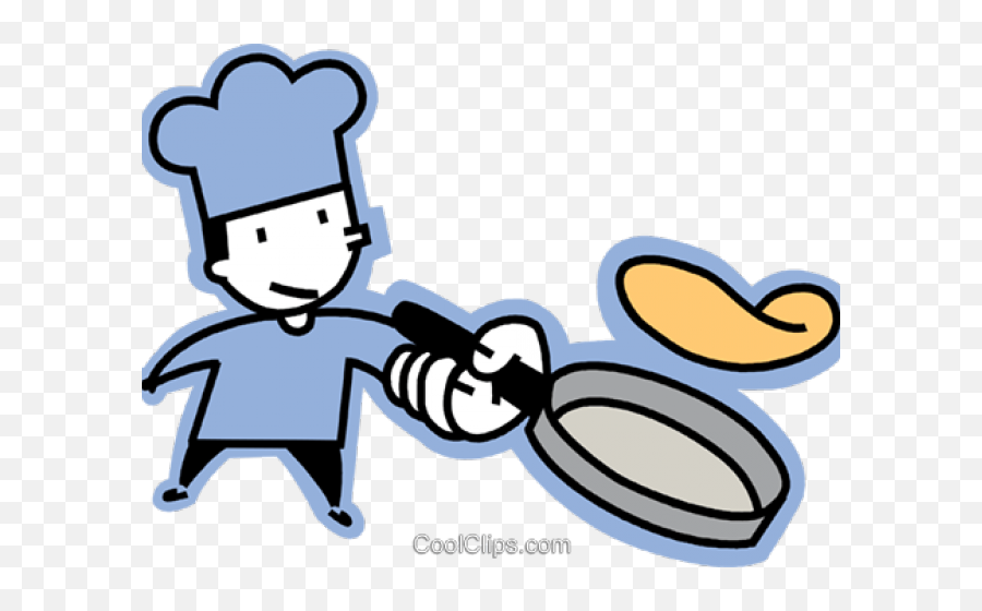 Chef Flipping A Pancake Royalty Free - Pancake Flip Clip Art Emoji,Pancakes Clipart