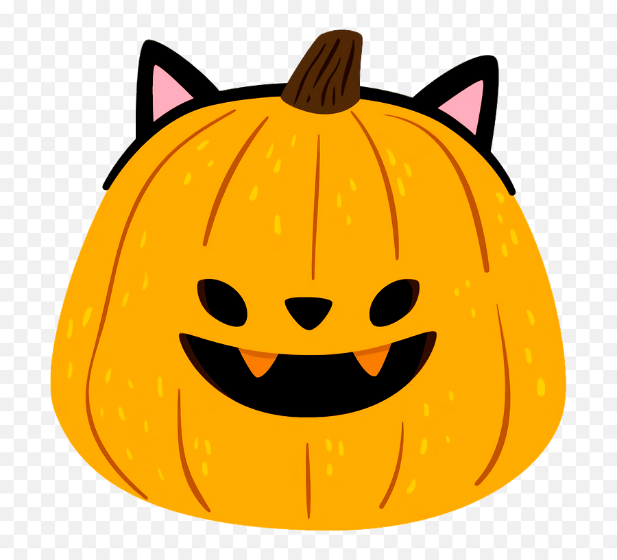 Cat Pumpkin Clipart - Happy Emoji,Halloween Pumpkin Clipart