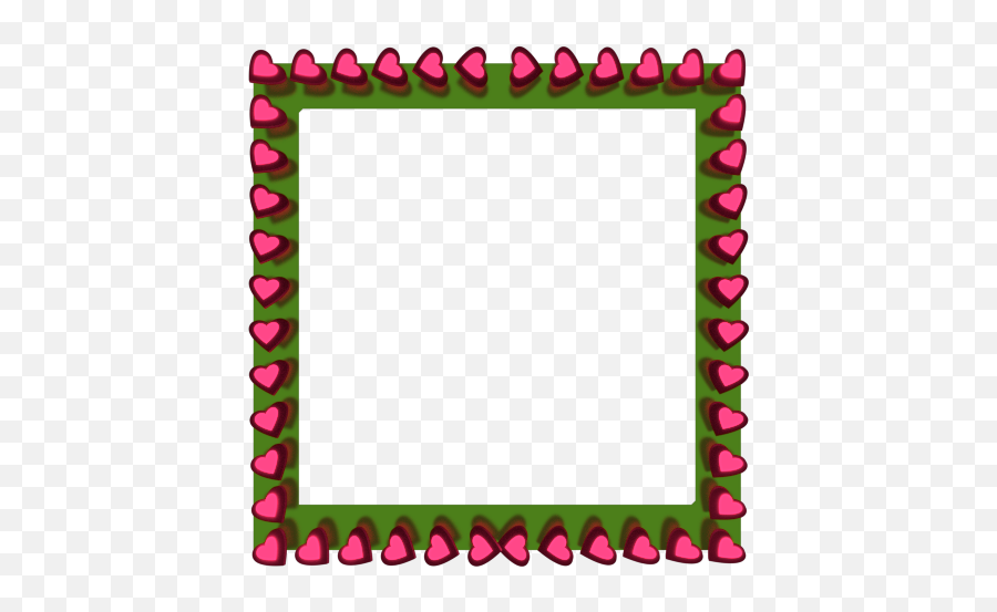 Pink Love Hearts Reflection On Green Square Border - Cute Kare Clipart Emoji,Reflection Clipart