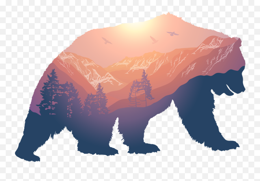 Mountain Range - Wildlife Concept Png Download Original Bear Shadow Emoji,Mountain Range Png