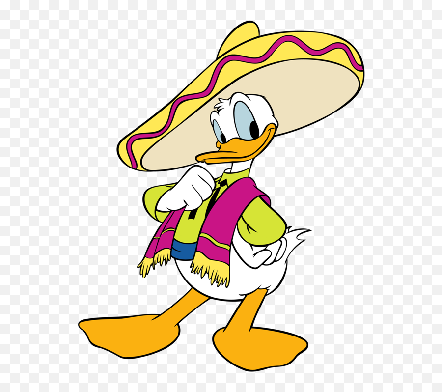 Donald Duck Characters - Mexican Donald Duck Clip Art Emoji,Sombreros Clipart